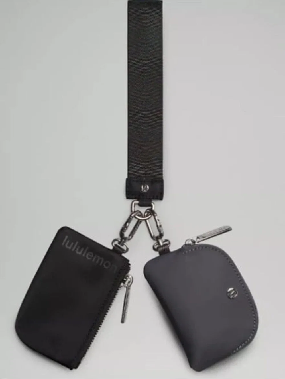lululemon athletica Black and Gray RARE Color Dual Wristlet Pouch